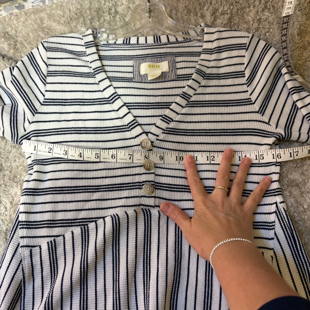 Maeve Navy and White Striped Knit Top - Picture 9 of 11